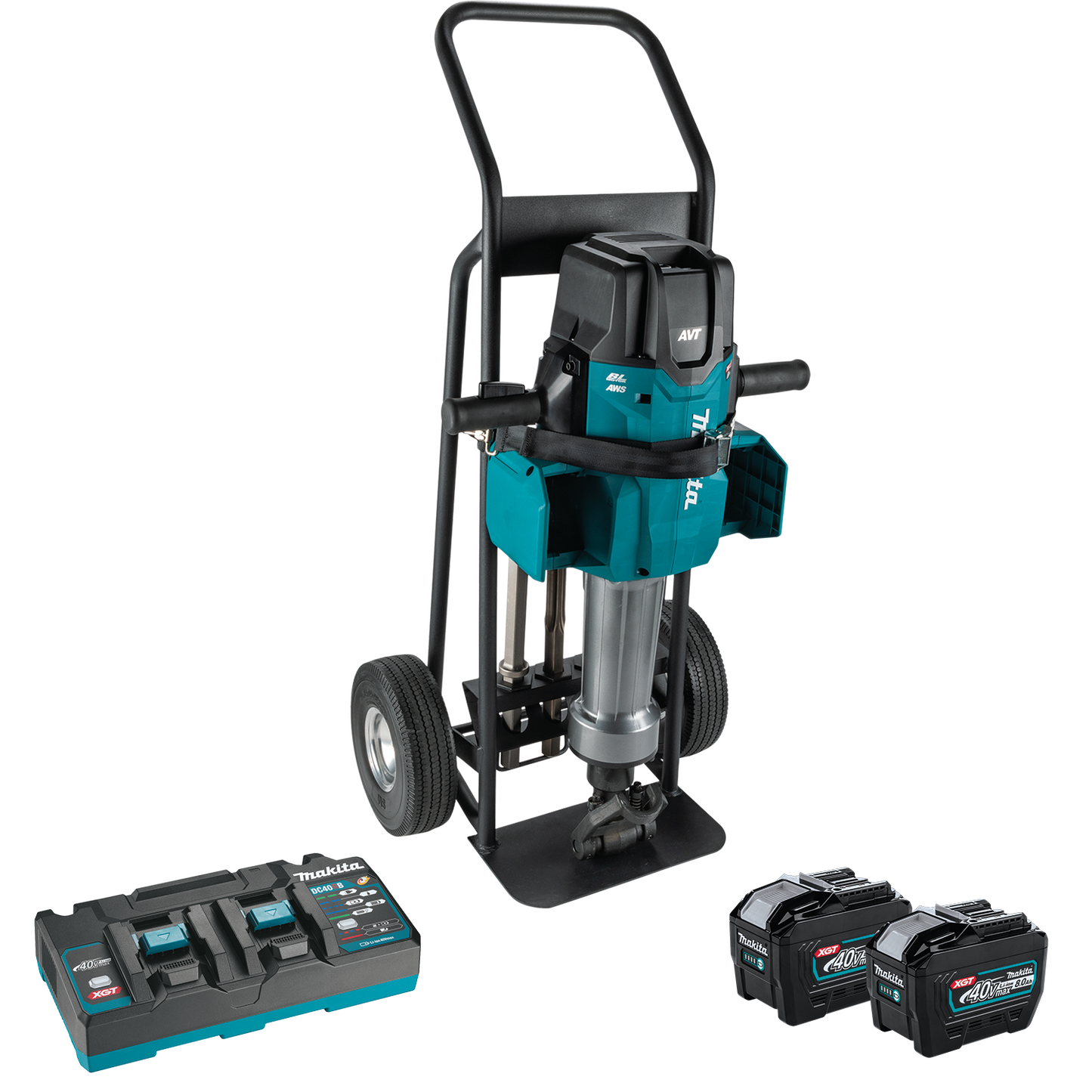Makita - (GMH04PLX) 80V max (40V max X2) XGT Brushless 70 lb. 1‑1/8" Hex AVT Breaker Hammer Kit, AWS Capable (8.0Ah) - GMH04PLX