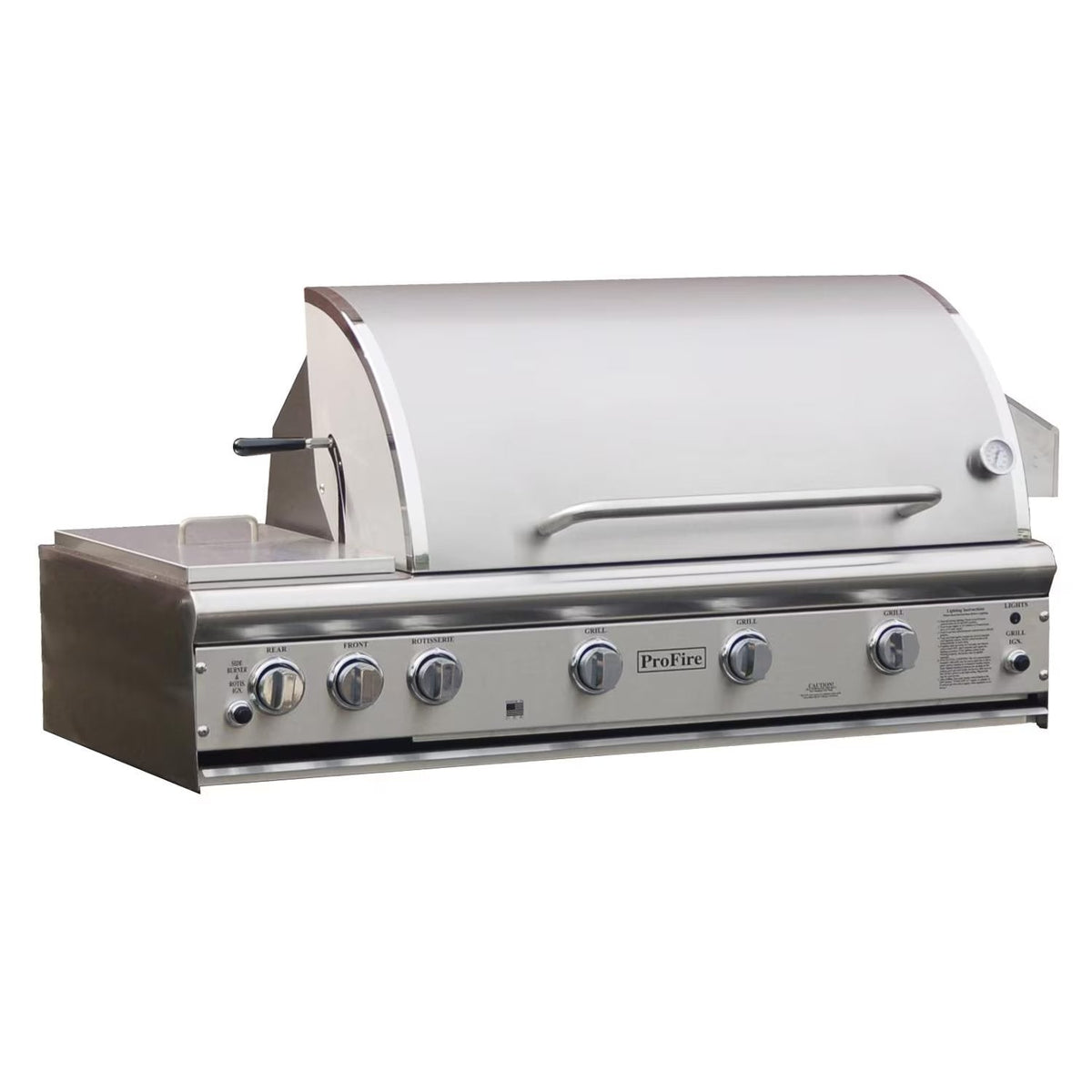 ProFire Professional Deluxe Series 48-Inch Built-In Infrared Hybrid Gas Grill With Rotisserie & Double Side Burner -  PFDLX48RSIH-P
