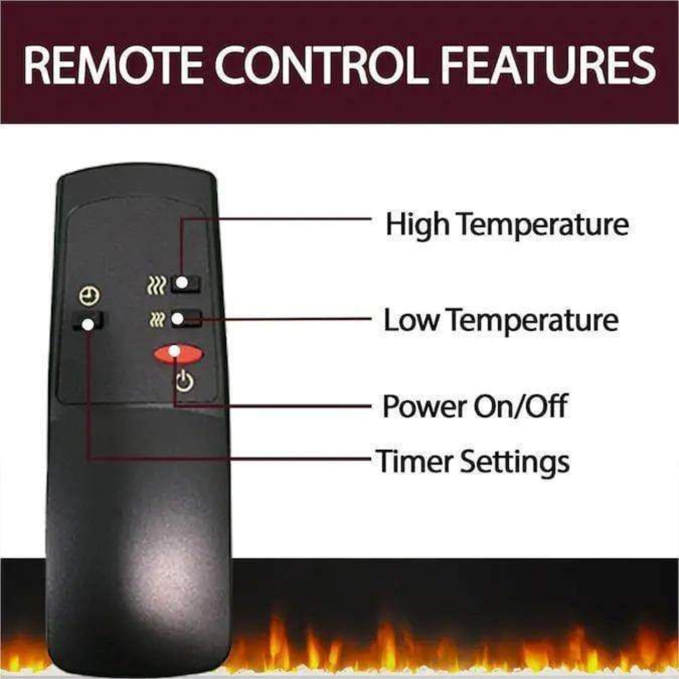 Cambridge Seville Electric Fireplace Heater with 47-In. Cherry TV Stand, Enhanced Log Display, Multi-Color Flames, and Remote Control - CAM5021-1CHRLG3