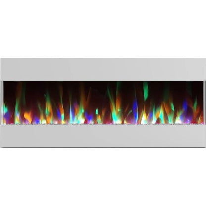 Cambridge 50 In. Recessed Wall Mounted Electric Fireplace with Crystal and LED Color Changing Display, Black - CAM50RECWMEF-1BLK