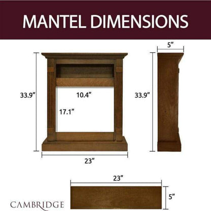 Cambridge Sienna 34 In. Electric Fireplace w/ Multi-Color LED Insert and Walnut Mantel - CAM3437-1WALLED