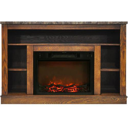 Cambridge 47 In. Electric Fireplace with a Multi-Color LED Insert and Cherry Mantel - CAM5021-1CHRLED
