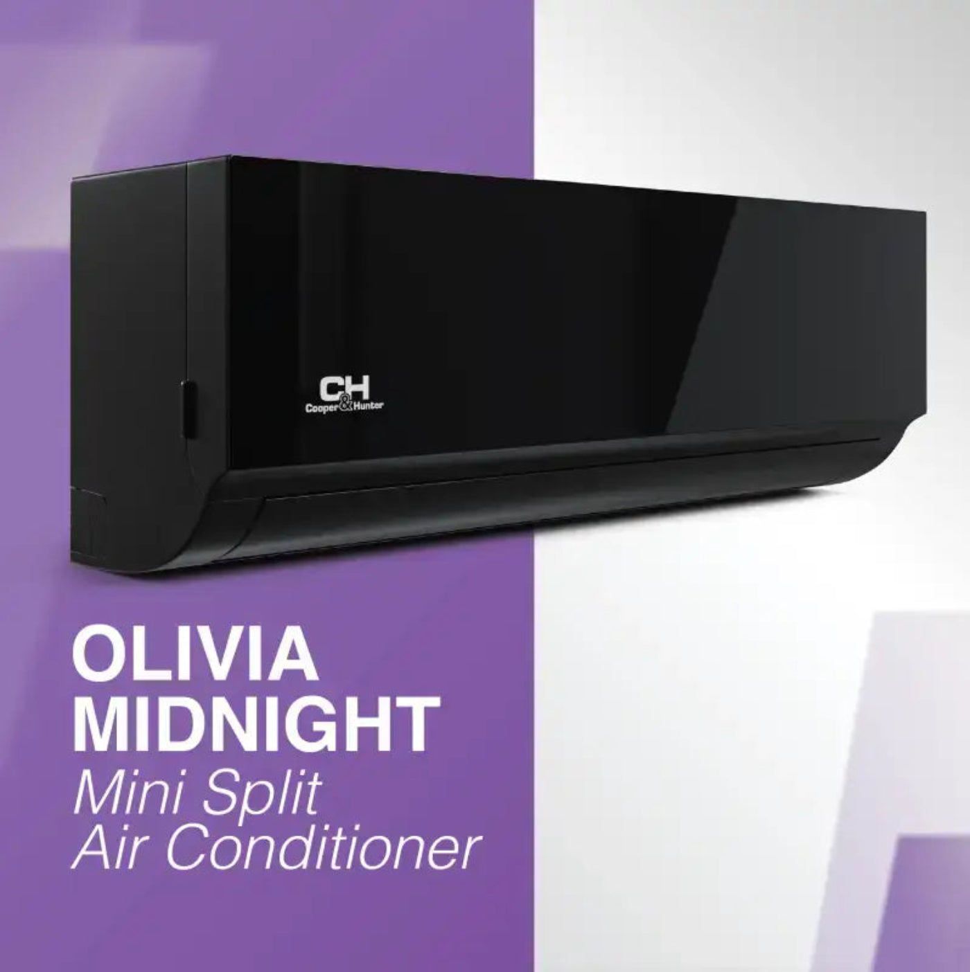 Cooper & Hunter Olivia Midnight 60,000 BTU 2-Zone 24k+24k Wall Mount, 230V, R454B - Ductless Mini Split Air Conditioner Heat Pump - CH-R60MES-230VO/M24WMB+M24WMB-NO/NO