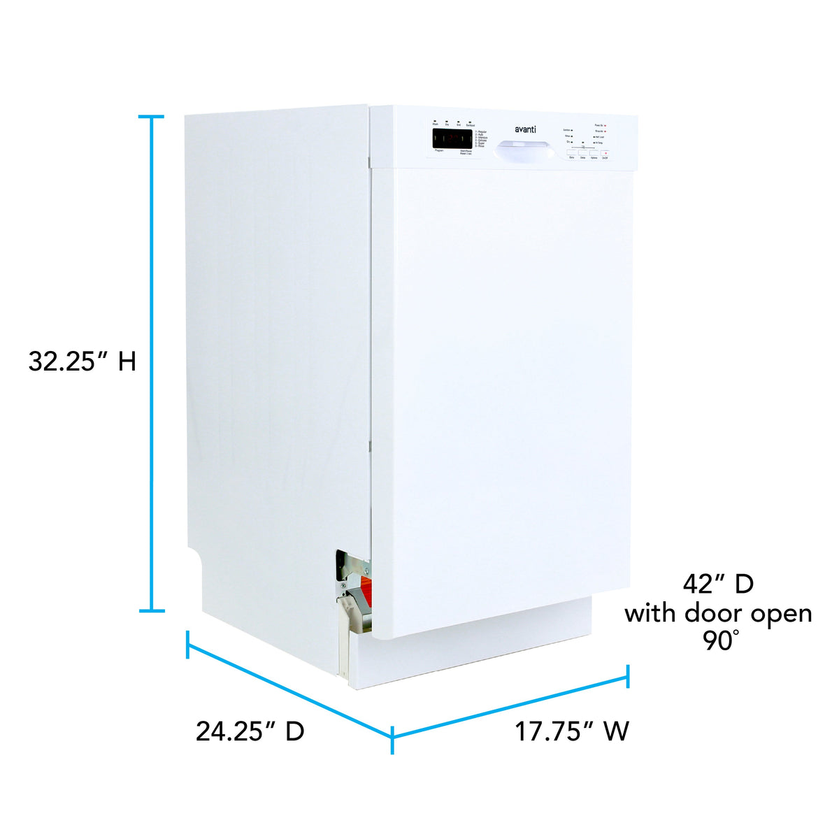 Avanti 18" Built In Dishwasher - DWF18V0W