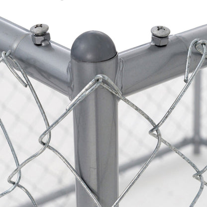 Lucky Dog 10' x 10' Chain Link Dog Kennel (2 Pack) & Waterproof Roof (2 Pack) - 174385