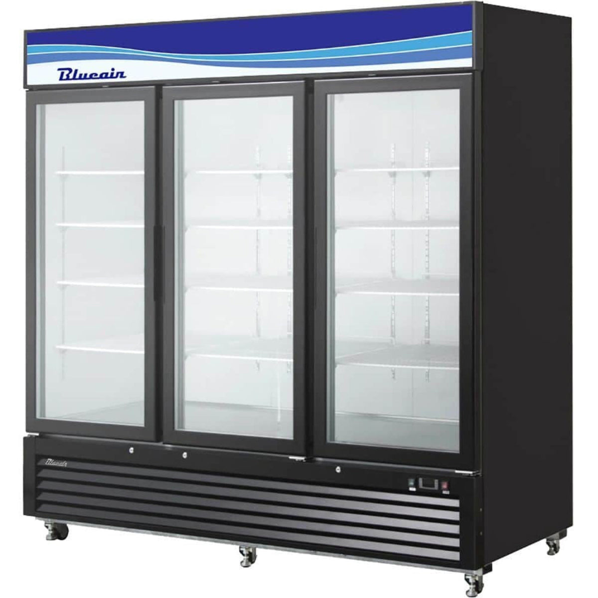 Blue Air BKGM72-HC | 82" Wide 3 Swing Door White Merchandiser Refrigerator - BKGM72-HC