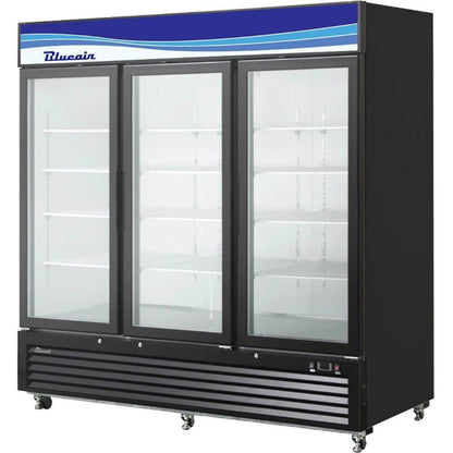 Blue Air BKGM72-HC | 82" Wide 3 Swing Door White Merchandiser Refrigerator - BKGM72-HC