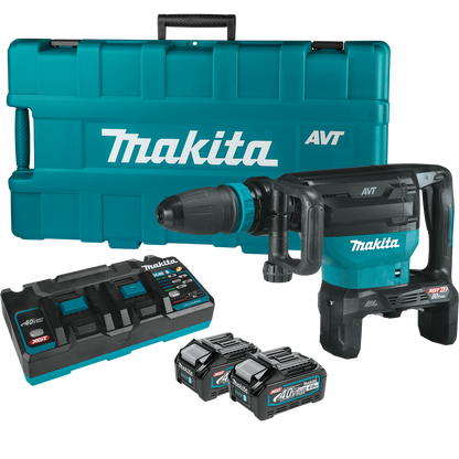Makita (GMH02PM) 80V Max (40V Max X2) XGT Brushless 28 lb. AVT Demolition Hammer Kit, accepts SDS-MAX bits, AWS Capable - GMH02PM