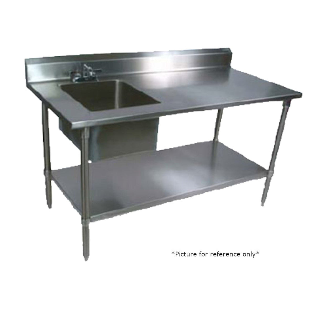 John Boos EPT6R5-3048SSK-L Work Table with Prep Sink - JBEPT6R53048SSKL