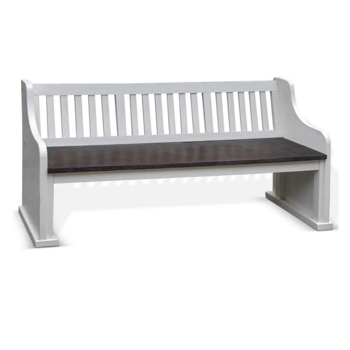 Char-Griller Orso Bench, Slat Back Design, White, Brown Mahogany and Mindi, 64 Inch -BM324883 - 1769762168941_193