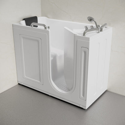 Char-Griller Auvergne 53" x 27" ADA Right Drain Walk-in Soaking Bathtub in Glossy White, Fauc - 1769834628088_783