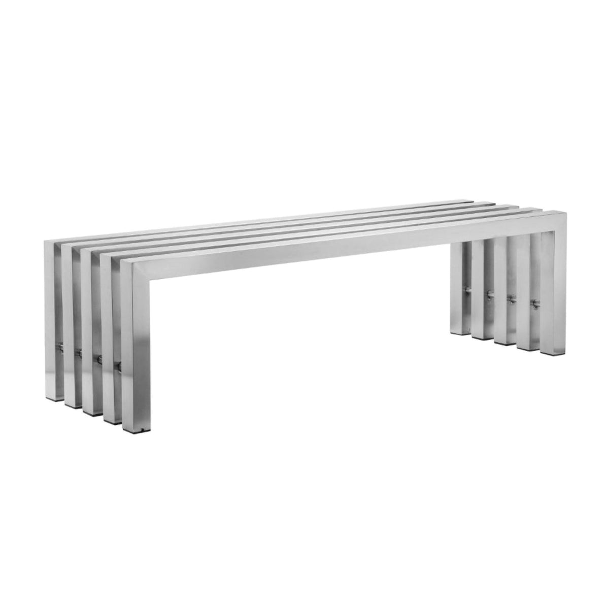Char-Griller Namo 58 Inch Accent Bench, Sleek Modern Design, Rectangular, Chrome Metal - BM31 - SKU_1769839057109_528