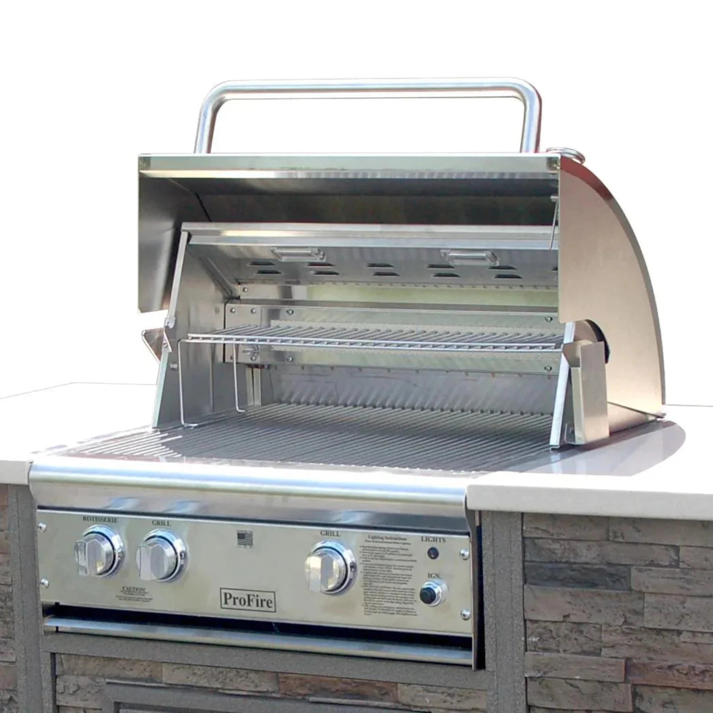 ProFire Professional Deluxe Series 27-Inch Built-In Gas Grill With Rotisserie - PFDLX27R-N