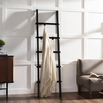 RenWil Mareva Decorative Ladder For Throws W/ PU Leather Accent Hooks SHE032 - SHE032
