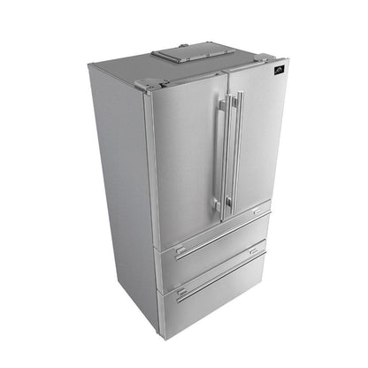 Forno 3-Piece Appliance Package - 30-Inch Gas Range with Air Fryer, French Door Refrigerator, and Dishwasher in Stainless Steel - AP3-6276-30