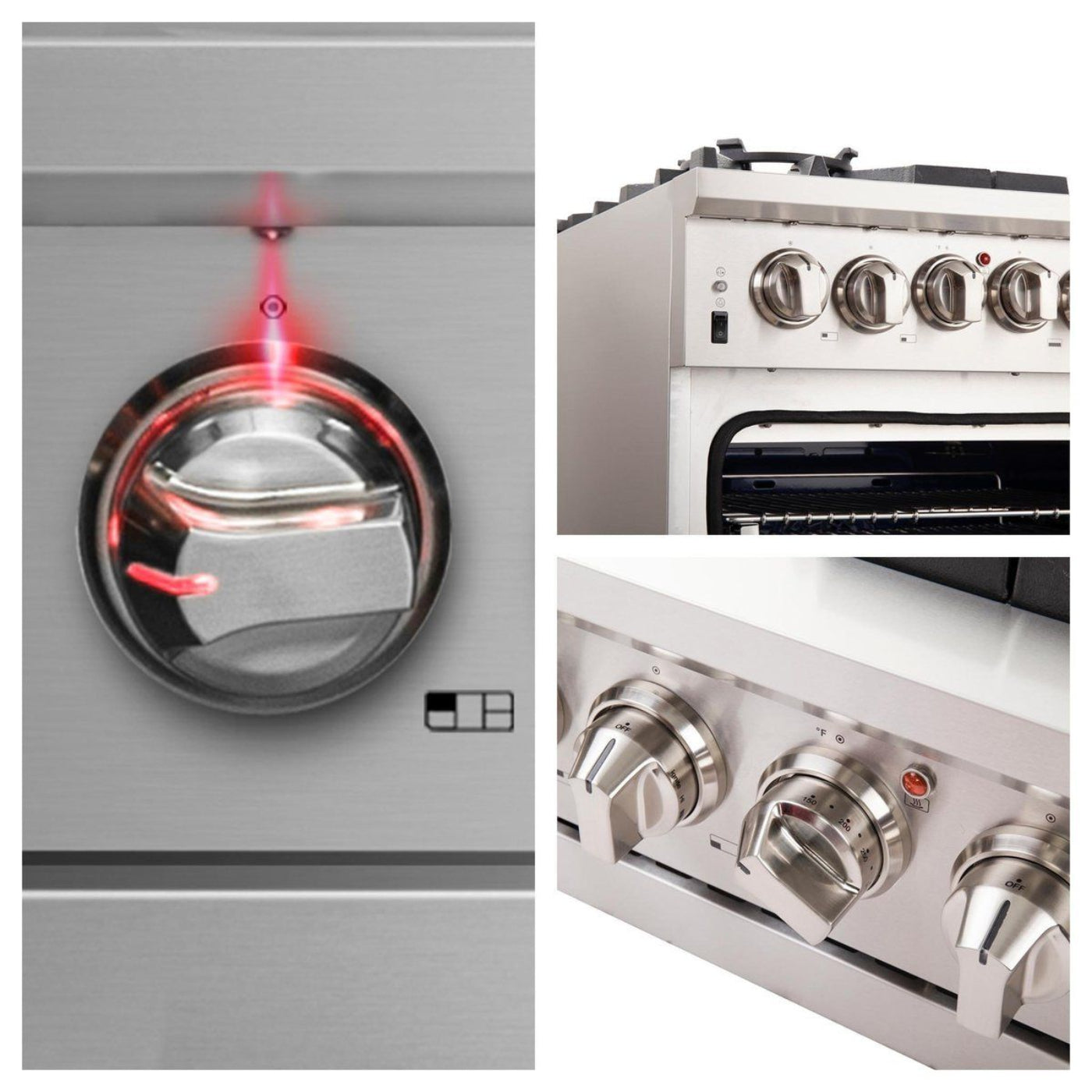 Forno 3-Piece Pro Appliance Package - 36-Inch Dual Fuel Range, French Door Refrigerator, and Dishwasher in Stainless Steel - AP3-6187-36