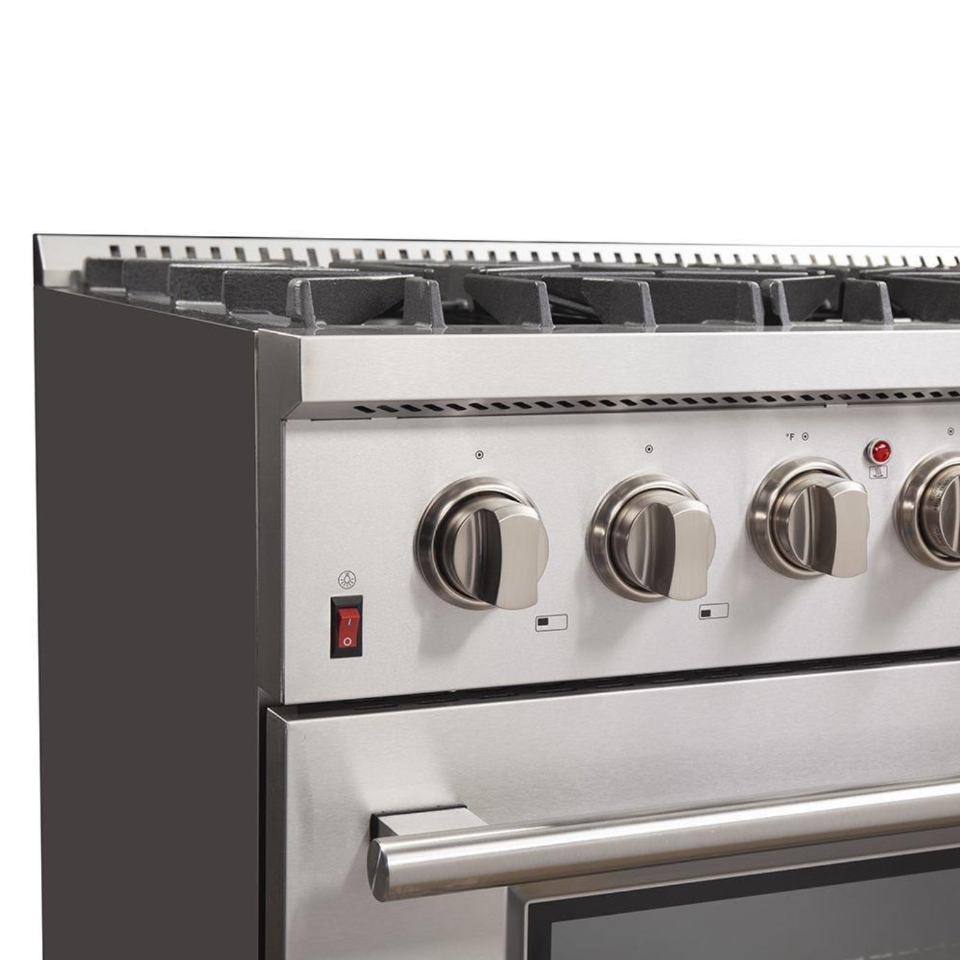 Forno 4-Piece Appliance Package - 36-Inch Dual Fuel Range, Refrigerator, Wall Mount Hood with Backsplash, & 3-Rack Dishwasher in Stainless Steel - AP4-6156-36