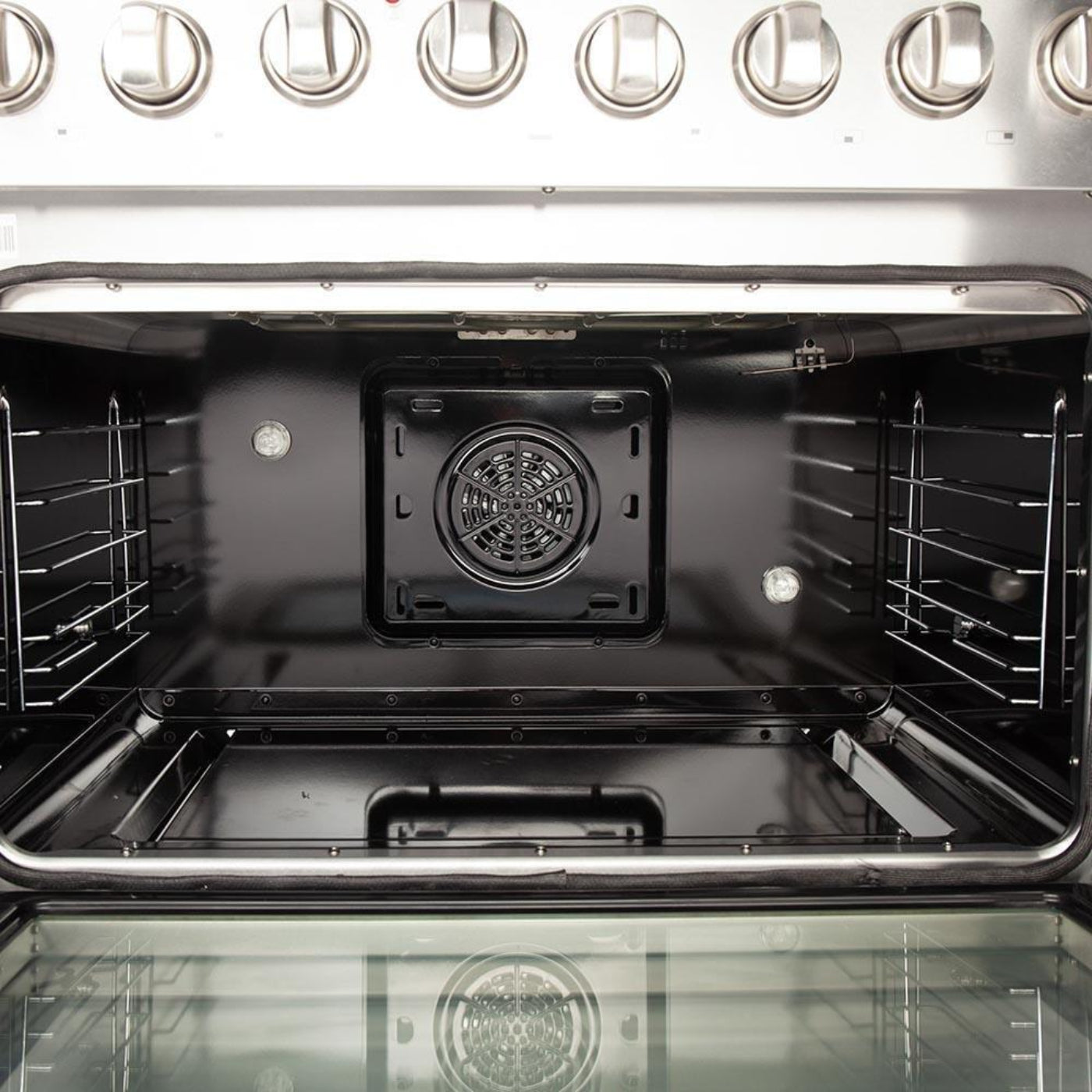 Forno 5-Piece Appliance Package - 36-Inch Dual Fuel Range, Refrigerator, Wall Mount Hood with Backsplash, 24-Inch Microwave Oven, & 3-Rack Dishwasher in Stainless Steel - AP5-6156-36-MWO