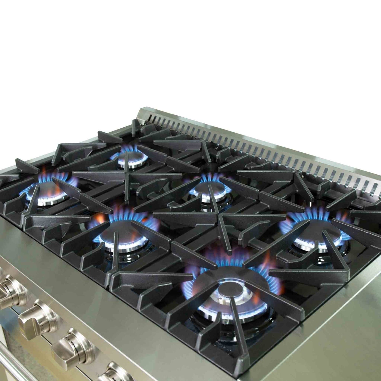 Forno 3-Piece Appliance Package - 36-Inch Gas Range, Refrigerator with Water Dispenser, & Wall Mount Hood in Stainless Steel - APW3-6244-36-H