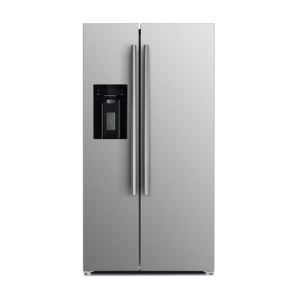 Forno 4-Piece Appliance Package - 36-Inch Gas Range, Refrigerator with Water Dispenser, Wall Mount Hood, & 3-Rack Dishwasher in Stainless Steel - APW4-6244-36-H