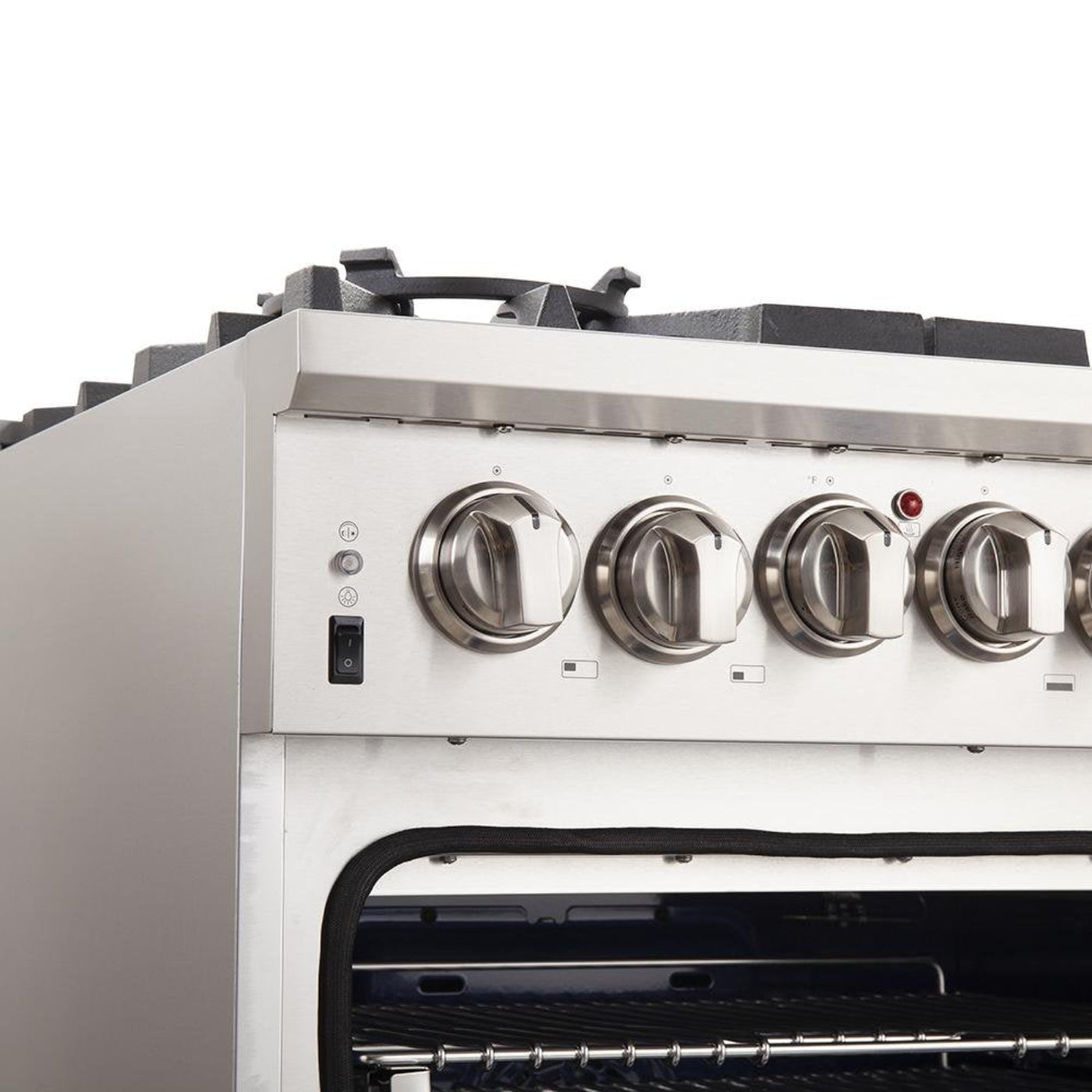Forno 4-Piece Pro Appliance Package - 30-Inch Gas Range, 36-Inch Refrigerator Wall Mount Hood, & 3-Rack Dishwasher in Stainless Steel - APR4-6260-30-H