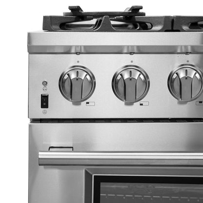 Forno 5-Piece Pro Appliance Package - 36" Dual Fuel Range, 36" Refrigerator, Wall Mount Hood with Backsplash, 24-Inch Microwave Drawer, and Dishwasher in Stainless Steel - AP5-6187-36-MWD
