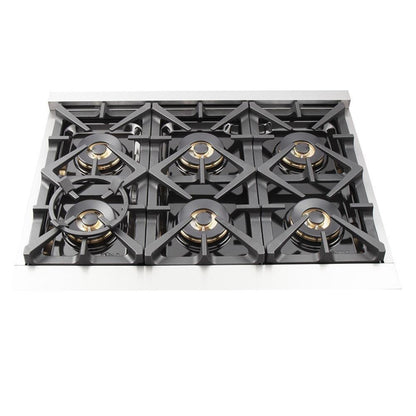 Forno 5-Piece Pro Appliance Package - 36" Dual Fuel Range, 36" Refrigerator, Wall Mount Hood with Backsplash, 24-Inch Microwave Drawer, and Dishwasher in Stainless Steel - AP5-6187-36-MWD