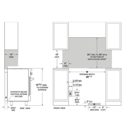 Forno 5-Piece Pro Appliance Package - 48-Inch Gas Range, Refrigerator, Wall Mount Hood, 24-Inch Microwave Drawer, & 3-Rack Dishwasher in Stainless Steel - APR5-6260-48-H-MWD