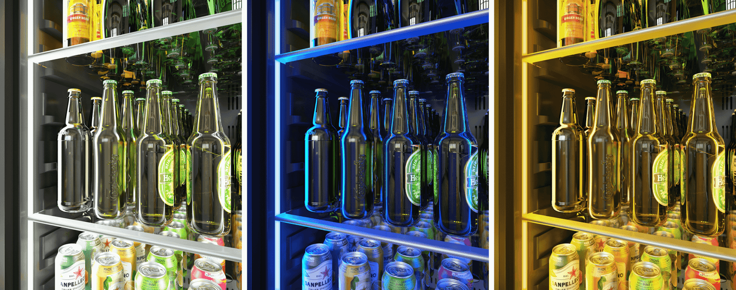 ZEPHYR Presrv Beverage Cooler, 24in Full Size, SS+Glass, Reversible Door, 1 Zone in Stainless Steel - PRB24F01BG