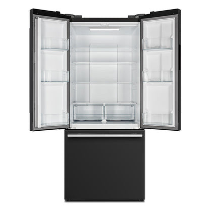 FORNO FFFFD197431BLK Forno Gallipoli Espresso 30-Inch Black French Door Refrigerator, Bottom Freezer, 17.5 Cu. Ft., No Frost, Ice Maker