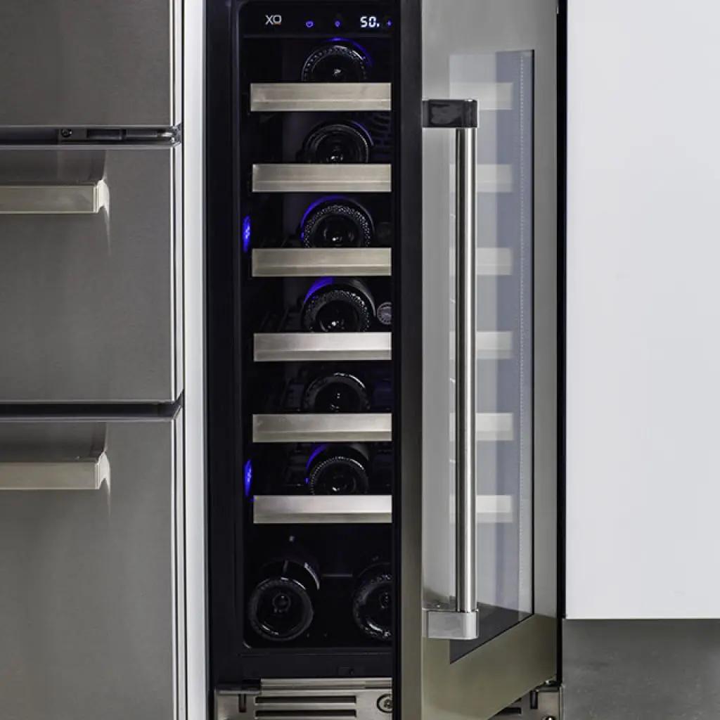 XO APPLIANCE XOU15WGSL 15" Wine Cooler, in Stainless Steel Glass, Left Hinge in Stainless Steel