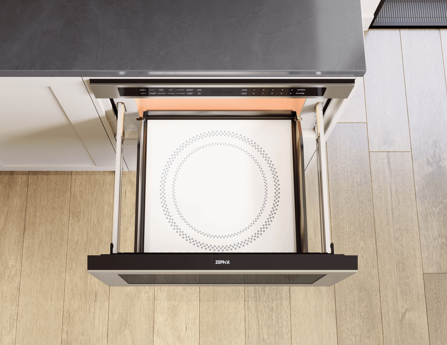 ZEPHYR Microwave Drawer, 30in, Built-In, SS, 1.2 cu. ft. in Stainless Steel - MWD3001AS