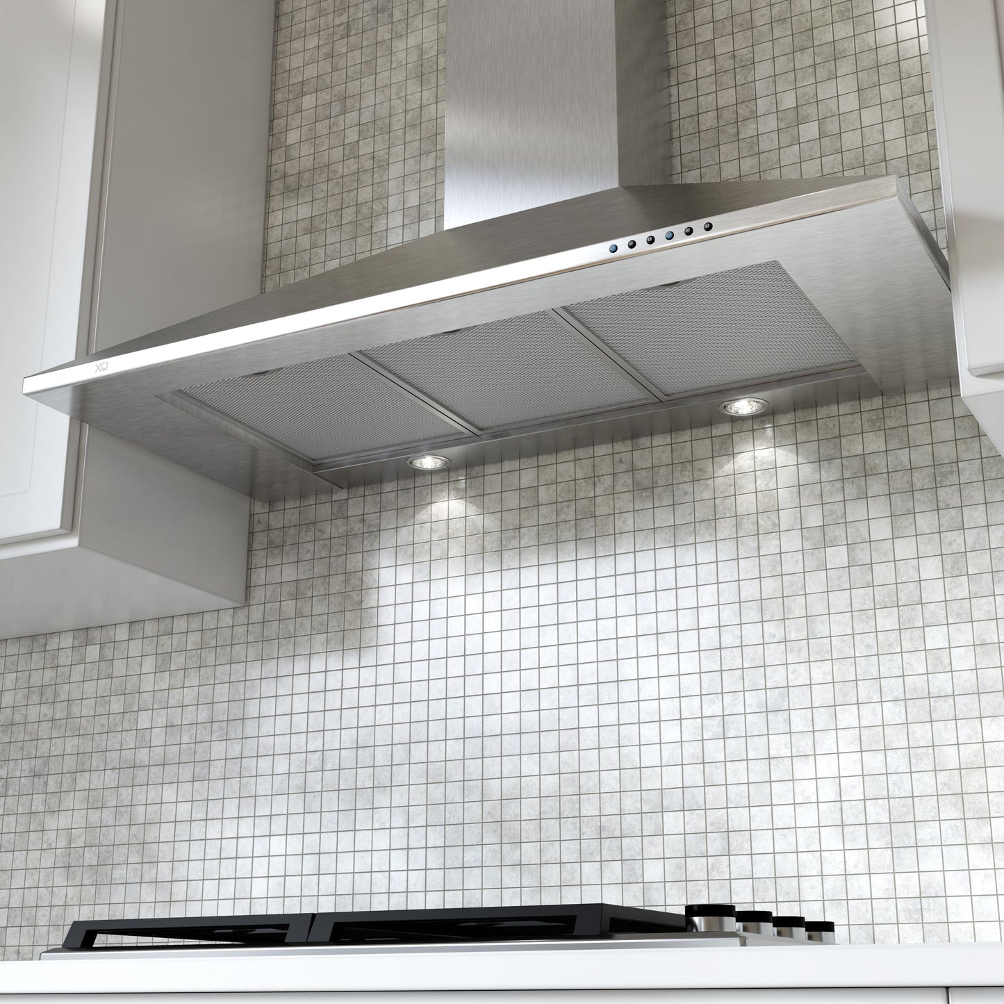 XO APPLIANCE XOB42SC 42" CCC 600/395 CFM Italian Made Wall Mount Chimney Range Hood in Stainless Steel - XOB42SC