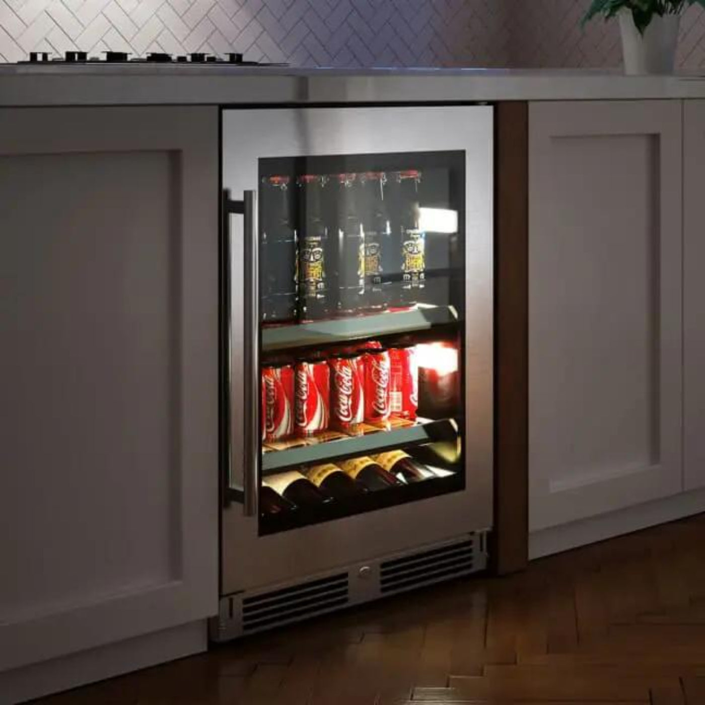 XO APPLIANCE XOU24BCGSL 24" Beverage Center, in Stainless Steel Glass, Left Hinge in Stainless Steel - XOU24BCGSL