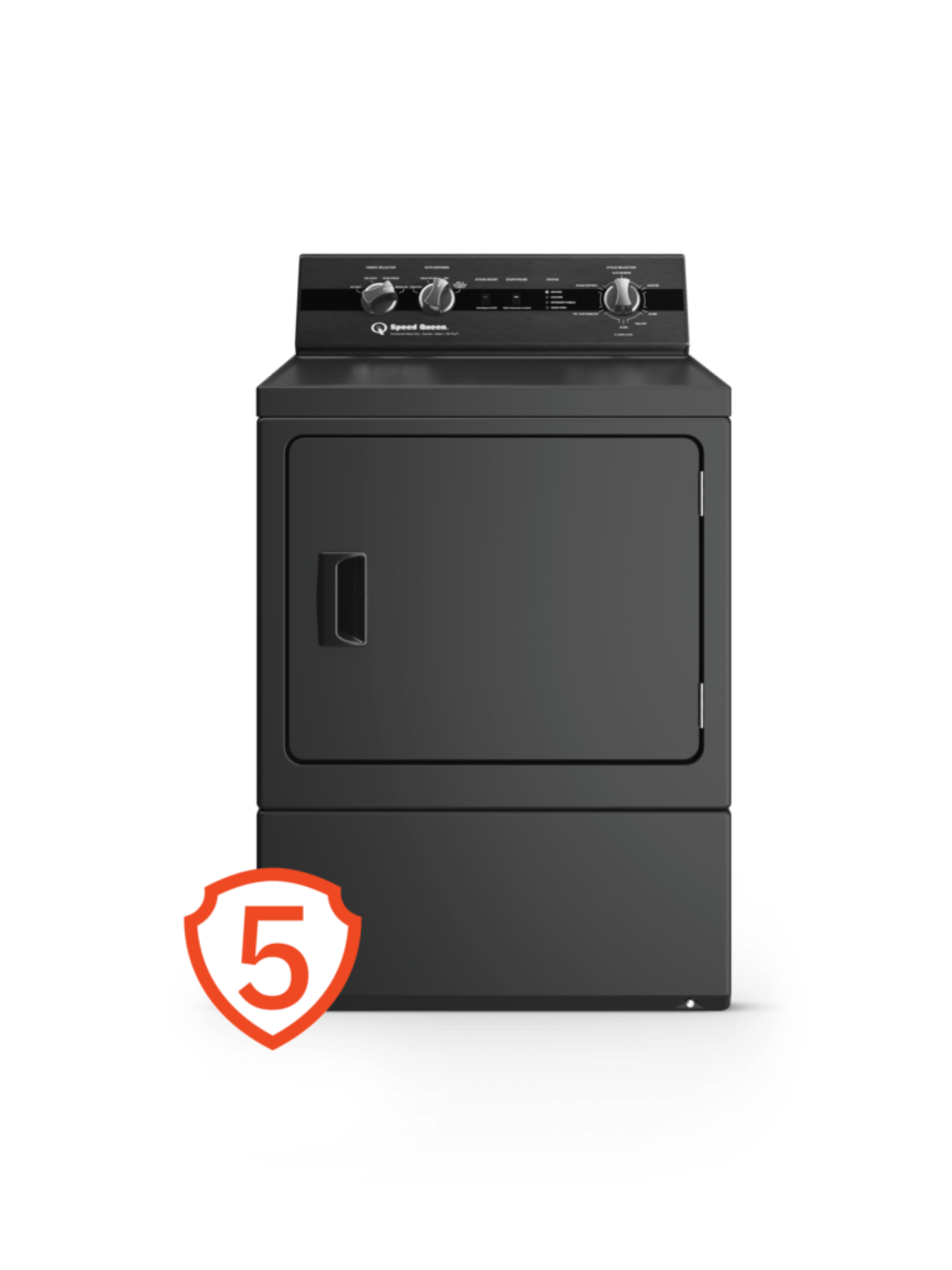 SPEED QUEEN DC5004BG DC5 Sanitizing Gas Dryer with Pet Plus Extended Tumble Steam Black - DC5004BG