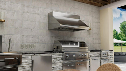 XO APPLIANCE XOGV48S Outdoor hood, 48"W, 33"D, 18"T, 1200CFM, LEDs, pro baffle filters in Stainless Steel - XOGV48S