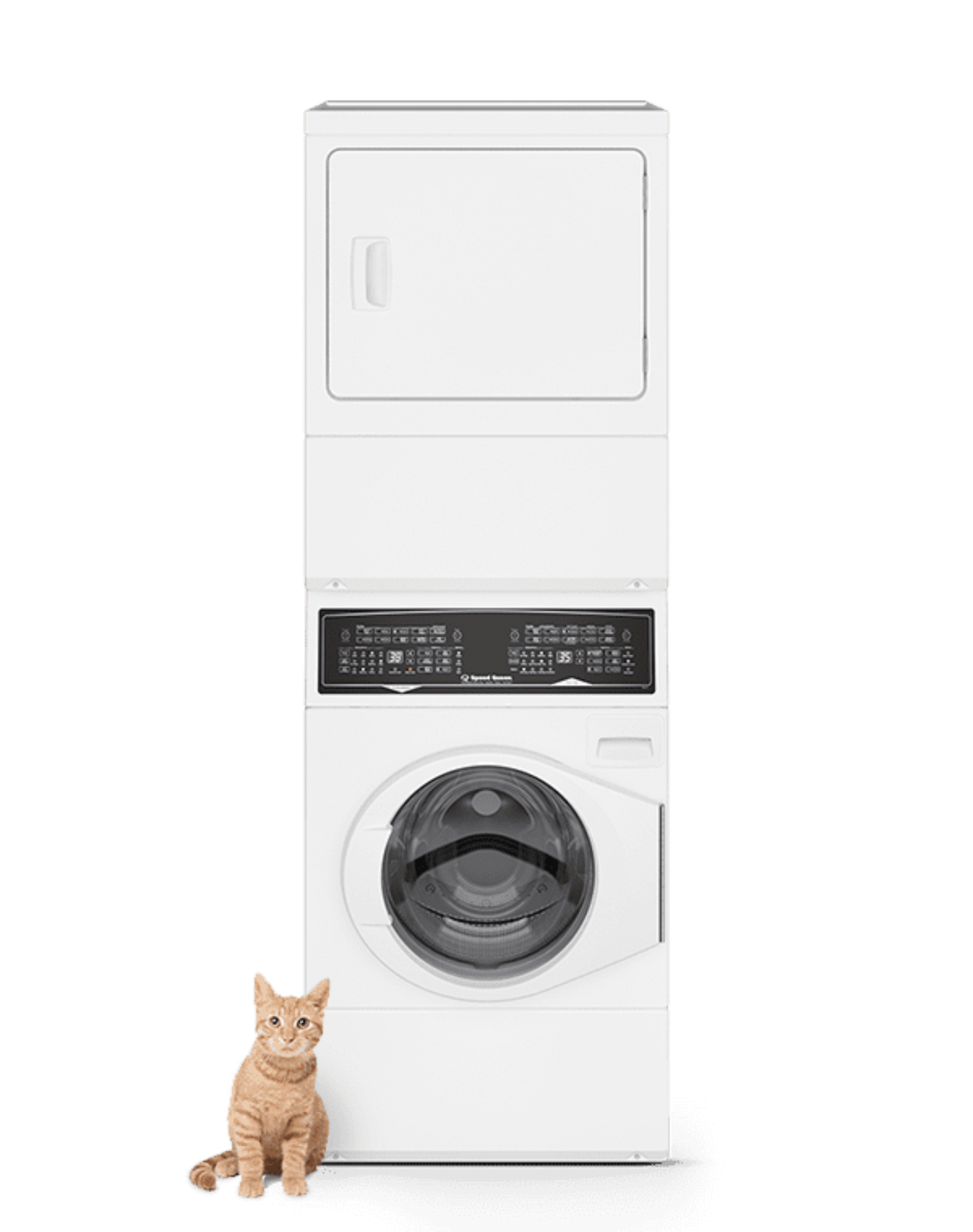 SPEED QUEEN SF7008WE SF7 Stacked White Washer - Electric Dryer with Pet Plus Sanitize Fast Cycle Times  - SF7008WE