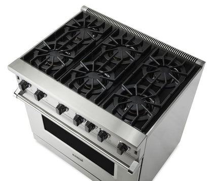 VIKING 36" Open Burner Gas Range Viking 5 Series Gray - VGIC53626BSQLP