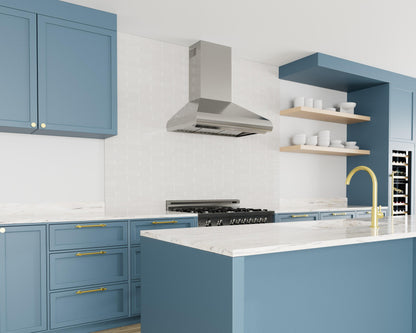 XO APPLIANCE XOVW48KSE 48in Pro Wall Chimney Hood in Stainless Steel Rounded Lip 1000 CFM in Stainless Steel - XOVW48KSE