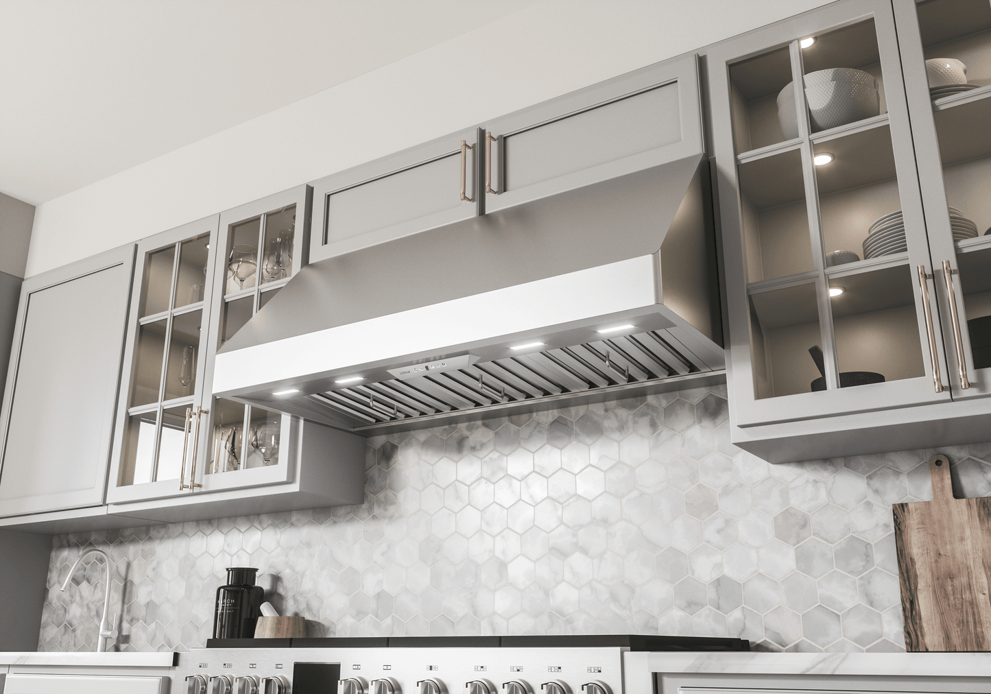 ZEPHYR Tempest II, 18in Wall, 42in, SS, LED, ACT in Stainless Steel - AK7542CS