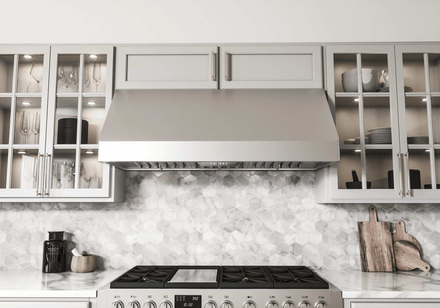 ZEPHYR Tempest II, 18in Wall, 42in, SS, LED, ACT in Stainless Steel - AK7542CS