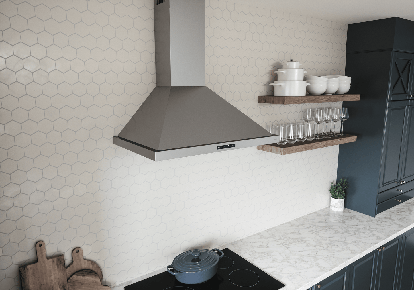 ZEPHYR Ombra, Wall, 36", SS, 600 CFM in Stainless Steel - ZOME36BS