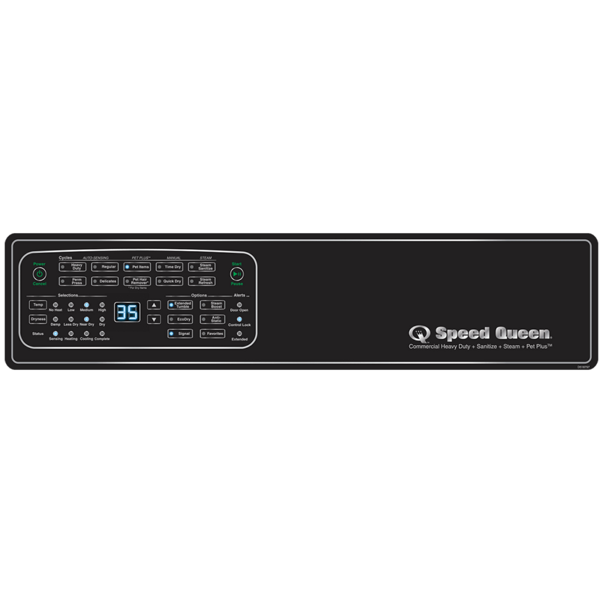 SPEED QUEEN DF7004WE DF7 Sanitizing White Electric Dryer with Front Control Pet Plus Steam Over-Dry Protection Technology ENERGY STARWhite - DF7004WE