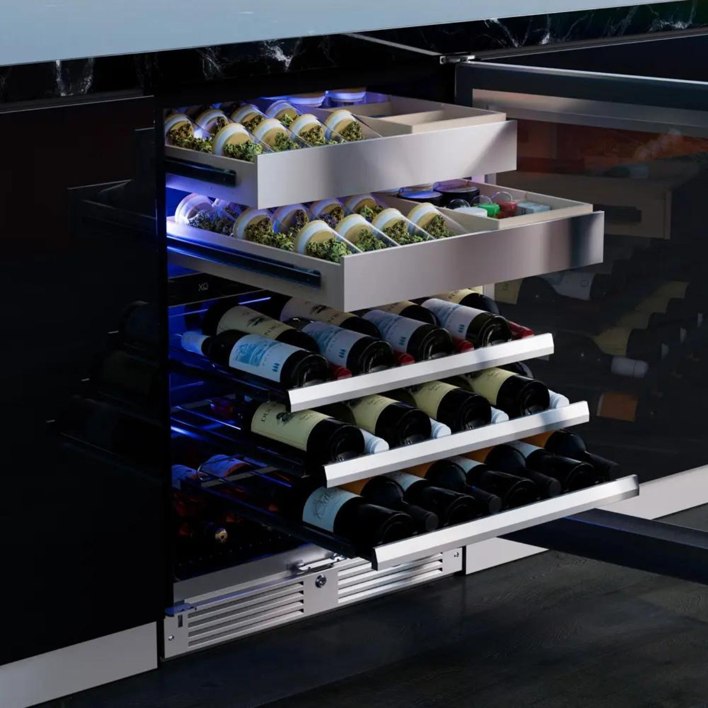 XO APPLIANCE XOU24WWGOL Wine and Weed 24" Panel Ready Glass, Left Hinge Custom Panel Ready - XOU24WWGOL