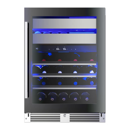 XO APPLIANCE XOU24WWGBR Wine and Weed 24" Black Glass, Right Hinge Black - XOU24WWGBR