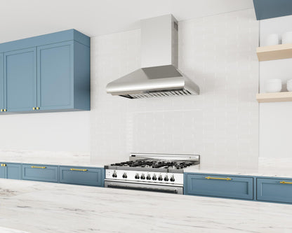 XO APPLIANCE XOVW42KSE 42in Pro Wall Chimney Hood in Stainless Steel Rounded Lip 1000 CFM in Stainless Steel - XOVW42KSE