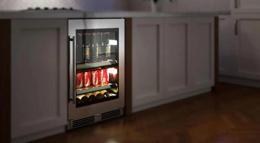 XO APPLIANCE XOU15BCGSL 15" Beverage Center, in Stainless Steel Glass, Left Hinge in Stainless Steel - XOU15BCGSL