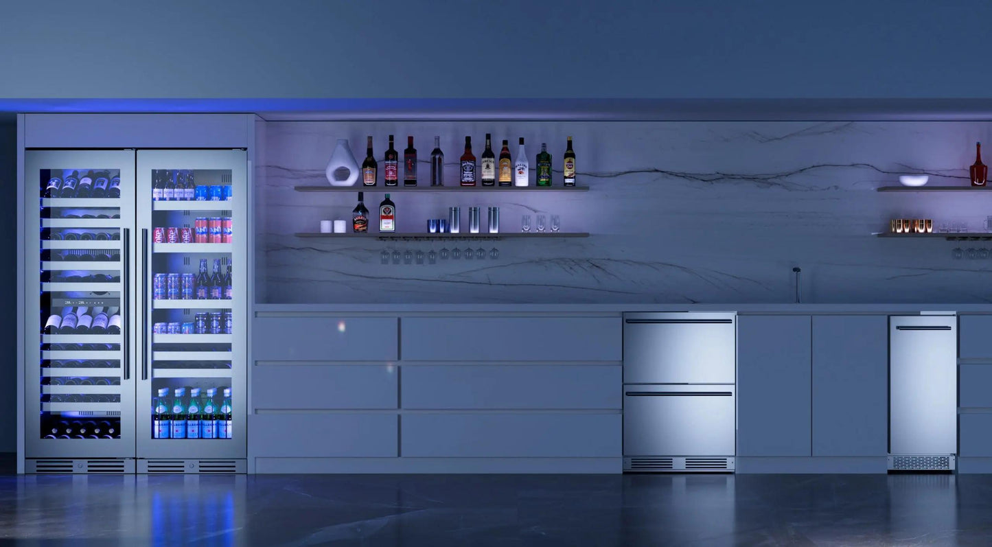 XO APPLIANCE XOU2470WGB Tall Single Zone Wine Cooler, Black Glass Black - XOU2470WGB