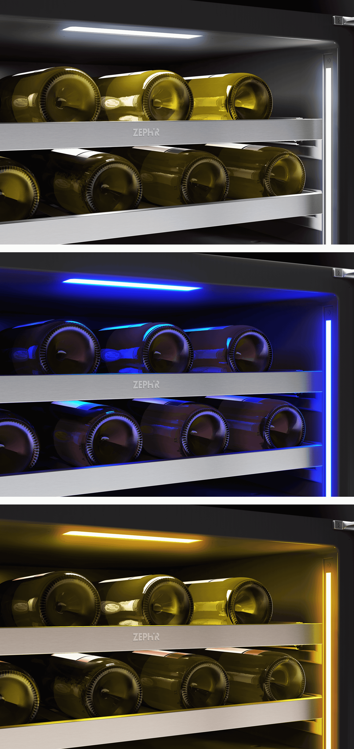 ZEPHYR Presrv Wine Cooler, 24in UC, SS+Gls, Rvs Door, 1Z in Stainless Steel - PRW24C01CG