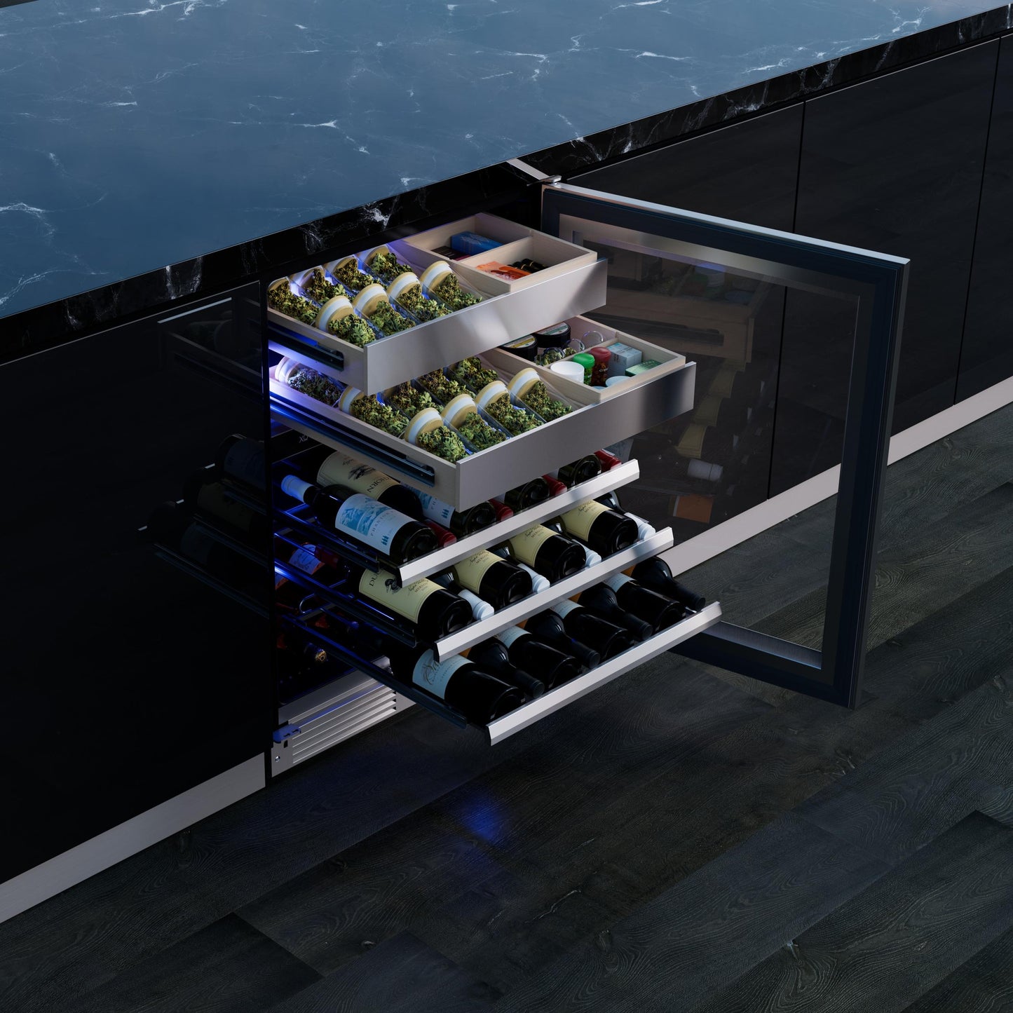 XO APPLIANCE XOU24WWGSR Wine and Weed 24" in Stainless Steel Glass, Right Hinge in Stainless Steel - XOU24WWGSR
